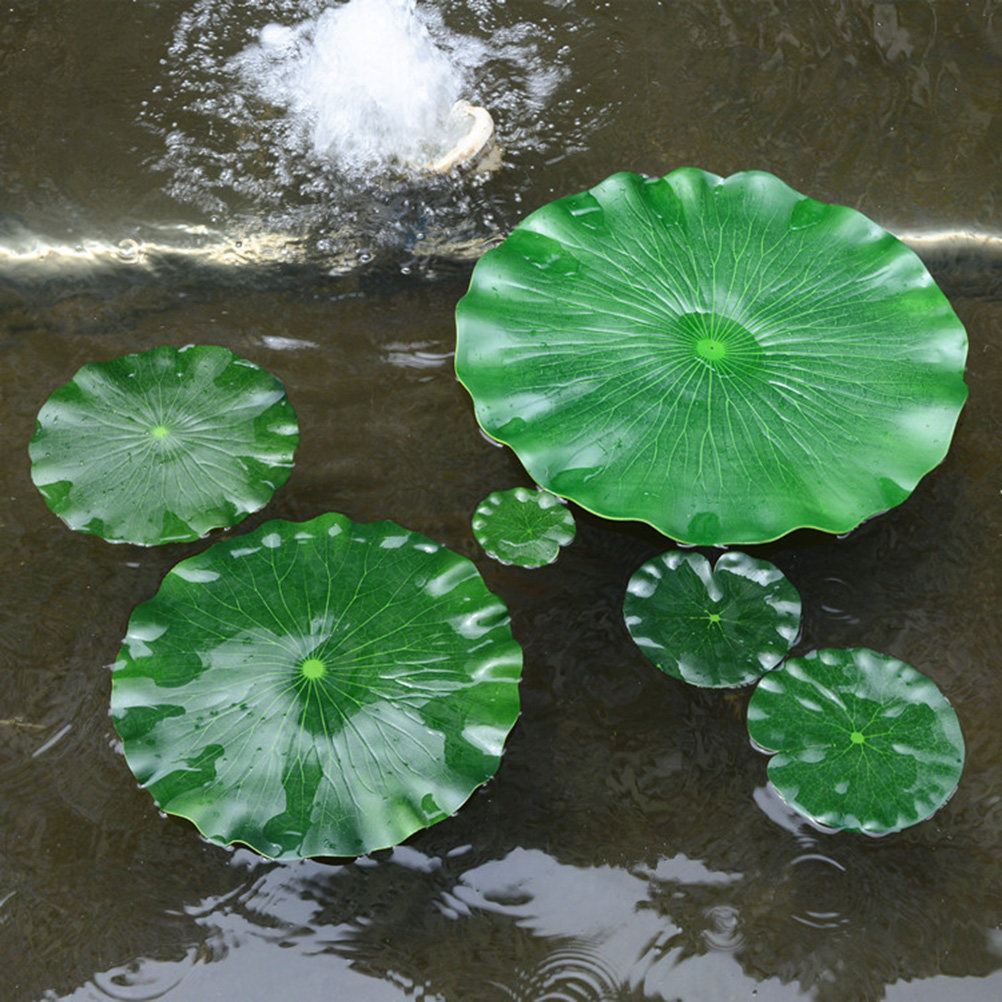 Aquarium Fish Home - 10 Stück Simulierte Lotusblätter für Teich