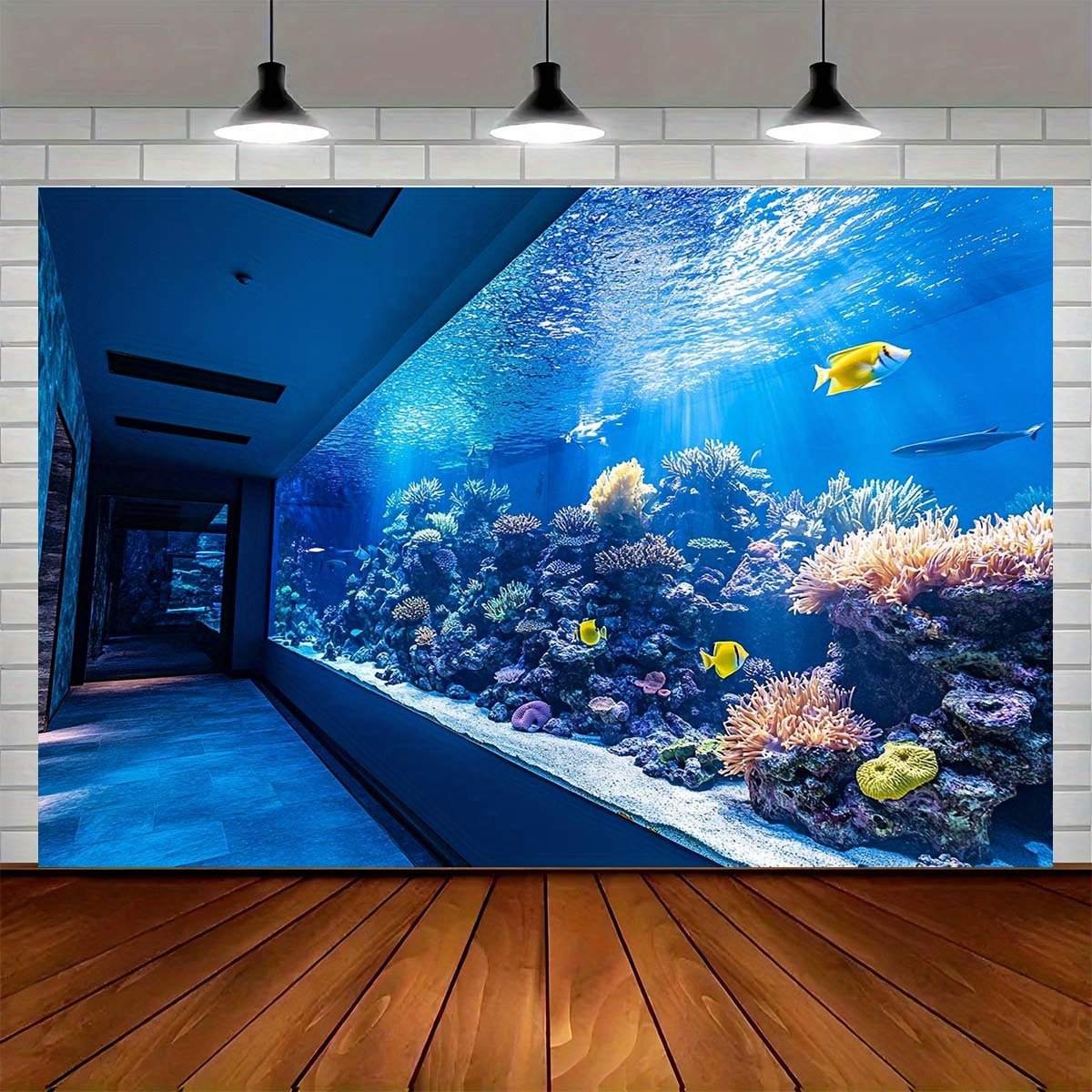 Aquarium Fish Home - Lebendiger Unterwasser-Aquarium-Wandteppich Korallenriff Bunte Fische Wandbehang